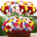 XunYee 12 Pcs Fall Artificial Flowers for Outdoor Faux Mums,Vivid Color by XunYee