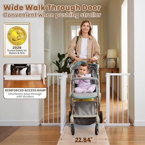 Mumeasy 29.7-51" Extra Wide Baby & Dog Safety Gate for Stairs & Doorways - Image 3