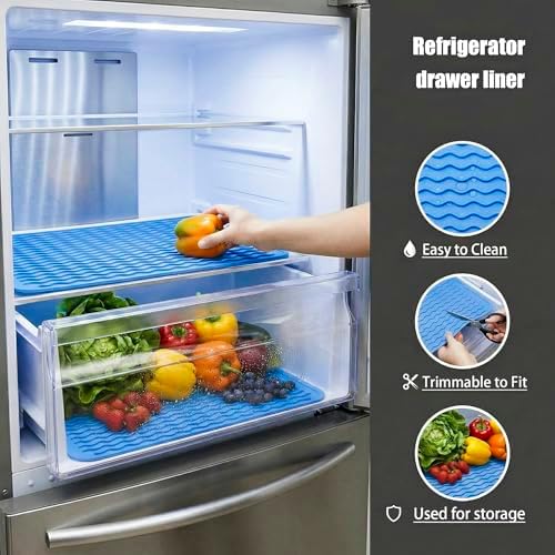MicoYang Silicone Dish Drying Mat — Quick-Dry Ridges Counter & Sink Pad, Heat-Resistant Trivet to 450°F, Non-Slip & Dishwasher Safe, Roll-Up Storage, 18 Colors & 9 Sizes (Lichen Blue, 16"×12") - Image 5