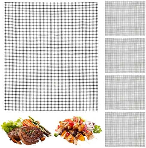 Grill Mesh Mat Set of 5 Non-Stick BBQ Grill Mats Reusable Grilling mat for Gas, Charcoal, Pellet, Oven & Air Fryer, 15.7 x 13 Inch by Unknown