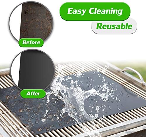 Grill Mat Set of 6+6-100% Non-Stick Reusable Mats for Gas, Charcoal or Electric Grills - Easy to Clean - 15.75 x 13-Inch, Black - Image 6