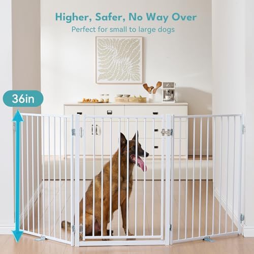 No Pawblems Freestanding Dog Gate with Door for Indoor & Outdoor, 36'' Tall - Image 2