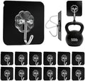 DDMY Black Heavy Duty Adhesive Hooks 2026 Upgraded 50lbs（Max） Sticky Wall Hooks for Hanging 12 Pack No Damage Hook Strong Waterproof Bathroom, Kitchen, Shower,Ceiling, Office and Outside Decor Hanger by DDMY