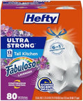 Hefty Ultra Strong 13 Gal Kitchen Trash Bags, Fabuloso Lavender, 80ct by Hefty