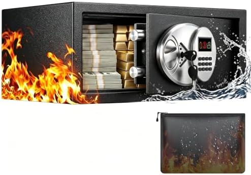 TOTOY 1.2 CuFt Compact Steel Security Safe with Fireproof Document Bag by TOTOY