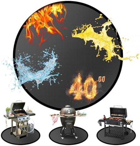 40" Round Fire Pit Mat for Solo Stove & Under Grill Mat for Outdoor Grill by Youlvy