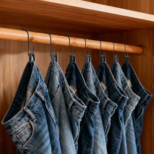 ESFUN 30 Pack 3 inch Heavy Duty S Hooks Black Pan Pot Holder Rack Hooks S Shaped Hanging Hooks Hangers for Kitchenware Spoons Pans Pots Utensils Clothes Bags Towels Plants - Image 6