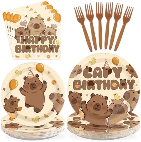96Pcs Capybara Birthday Party Decorations, Serves 24 by Greencian