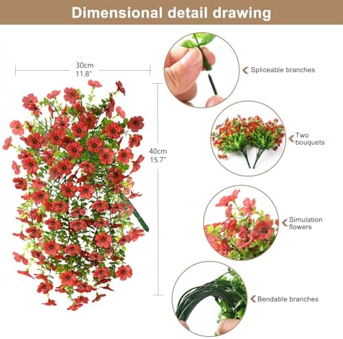 ZFProcess Artificial Hanging Flowers for Outdoors Fall Decoration - Image 2
