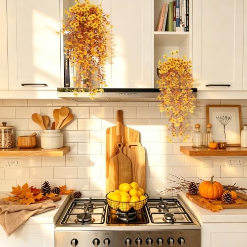 RECUTMS Fake Hanging Flowers 3Pcs Fall Flowers Artificial Outdoor - Image 4