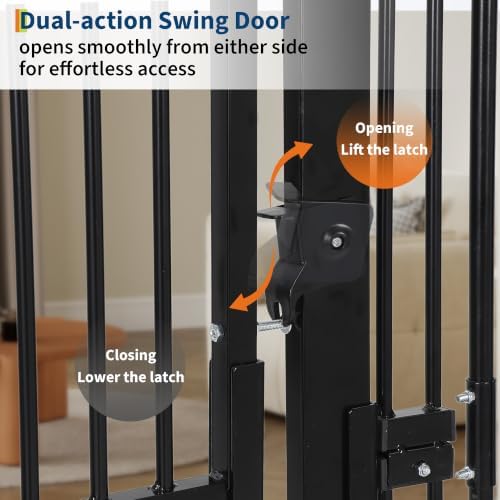71" Extra Tall Pet Gate for Cats, 30.3-40.9'' Width Adjustable Pet Door - Image 3