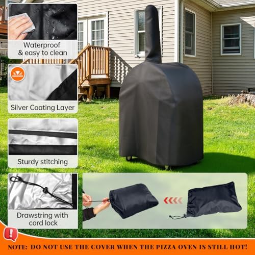 Waterproof Outdoor Pizza Oven Cover, 600D Heavy Duty Protective Cover, Suitable for 32.5" Pizza Oven - Image 3