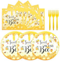 75PCS Bee Decorations for Party, Sweet as Can Bee Paper Plates and Napkins with Forks Disposable Dessert Tableware Parties Favors for Birthday Party Supplies Decorations by Unknown