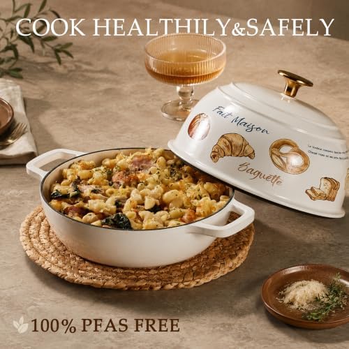 CAROTE Enameled Cast Iron Dutch Oven, 5QT Pot with Lid & Gift Box - Image 5