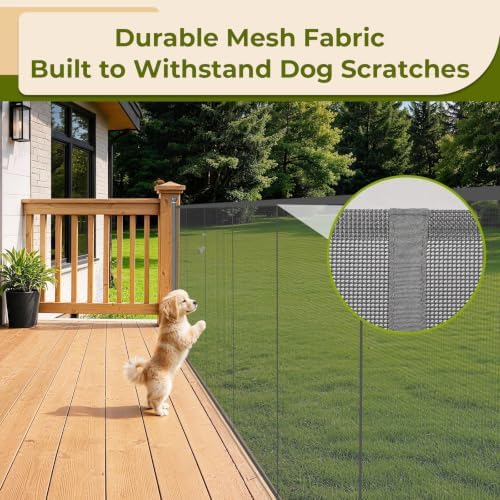 270" Extra Wide Retractable Baby Gates Dog Gate, 52" Tall Child Pet Safety Gate with Reinforced Strips for Stairs, Extra Long Garage Gates Mesh Fence for Driveway Decks Patio Outdoor Indoor - Image 4