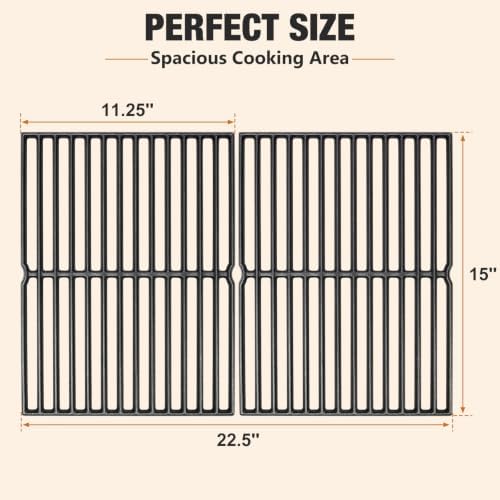QuliMetal 15" Cast Iron Grill Grates for Weber Spirit 200 Side Control - Image 2