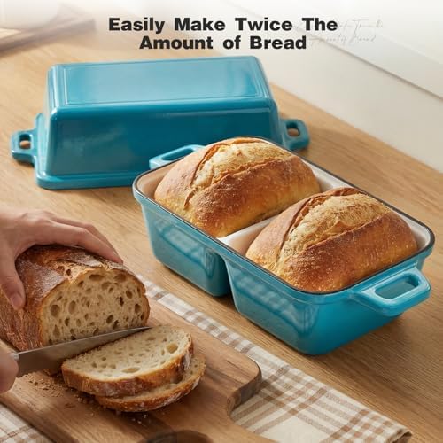 Double Dutch Oven for Sourdough Bread Baking, Enameled Cast Iron Dutch Oven - Image 2