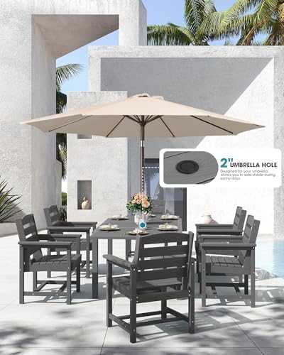 SERWALL Outdoor Expandable Dining Table 60" - 83", Grey - Image 2