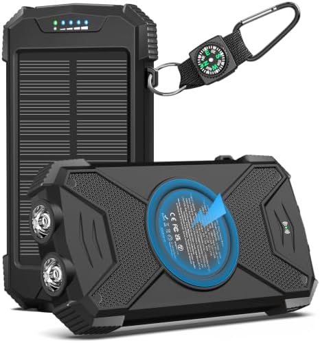 BLAVOR Solar Power Bank 10,000mAh Portable Wireless Charger for Cell Phones by BLAVOR