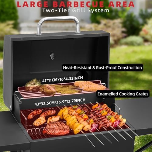 Kendane Charcoal Grill with Side Shelf, 353 Sq.Inch Cooking Area - Image 3