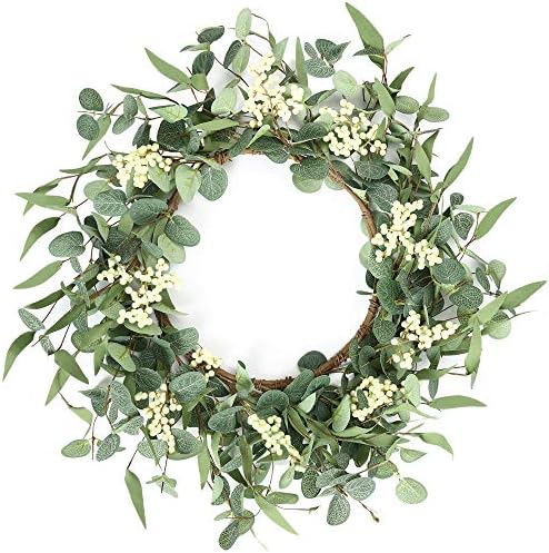 Pinkpum 20'' Eucalyptus Wreath for Front Door Porch Decor, Spring Summer by Pinkpum
