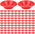 100 Pack 16oz Red Disposable Plastic Bowls Dessert, Ice Cream, Salad, Soup Serving Cups for Party, Picnic, Food Snacks (Red) by Unknown