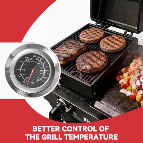 3" Smoker Temperature for Blackstone Tailgater Combo 1555 Grill, Grill Thermometer Gauge for Blackstone Tailgater Grill Griddle, 200°F to 1300°F Temp Gauge - Image 5