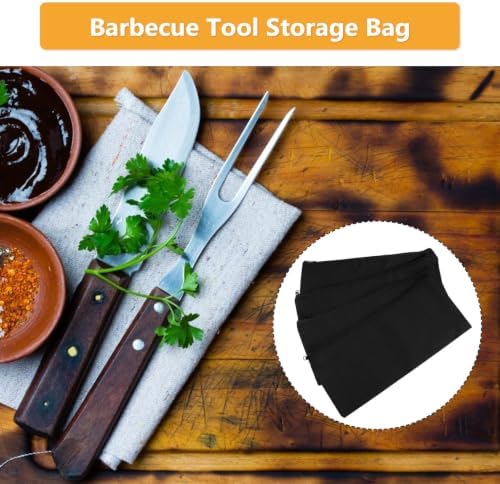 4pcs Barbecue Tool Storage Bag, Portable Canvas Pouch - Image 6