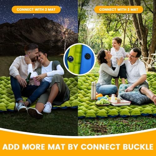 2 Pack 4-Inch Ultralight Camping Sleeping Pads with Foot Pump - Image 3