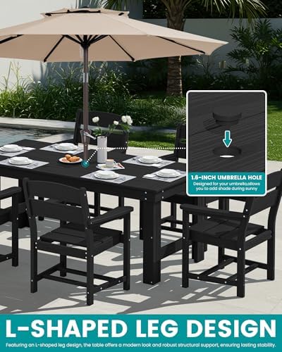SERWALL HDPE Outdoor Dining Table and Chairs Set for 4 - Image 5