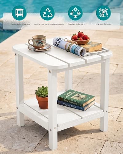 SERWALL Double Adirondack Side Table Set of 6, End Table- White - Image 4