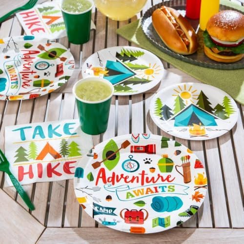 Fun Express Adventure Awaits Camp Party Disposable Tableware Set for 24 Guests - 96 pc - Image 2