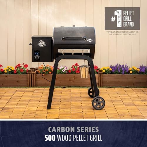 Pit Boss 500 Carbon Series Wood Pellet Grill & Smoker with LCD Digital Controller, 543-Sq. In. Cooking Space, 180°F to 500°F Temperature Range, Meat Probe, 13.5 lb. Pellet Hopper, Black - Image 2