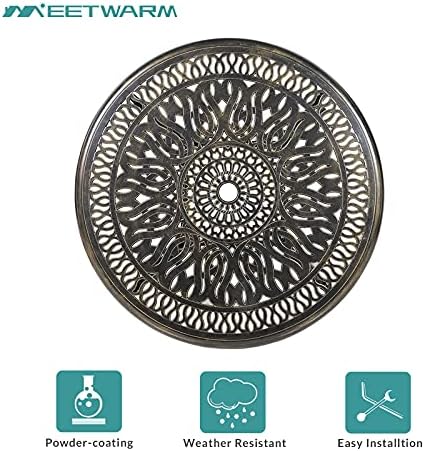 MEETWARM 5 Piece Patio Dining Set, Outdoor All-Weather Cast Aluminum Dining Table Set, Patio Furniture Set for Backyard, Include 4 Chairs with Cushions and a 35.4" Round Table with Umbrella Hole - Image 7
