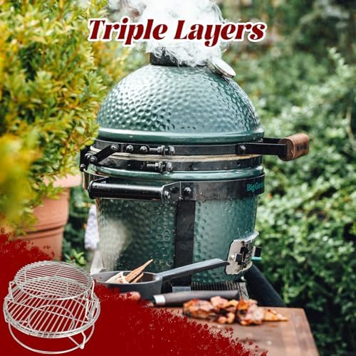 5 Piece Expander Rack for Big Green Egg Medium Replacement Kit Grill Racks for Eggspander Conveggtor Basket 304 Stainless Steel with Removable Cooking System BGE Accessories - Image 4
