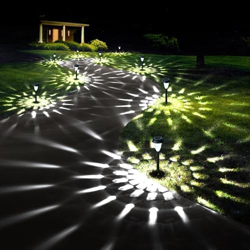 GIGALUMI Solar Lights Outdoor Waterproof Pathway Lights, 12 Pack Cold White by GIGALUMI