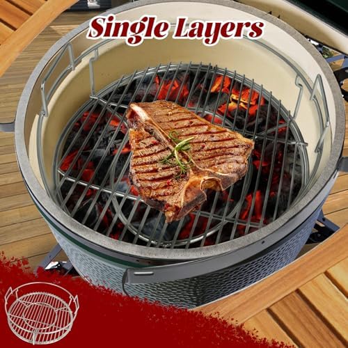 5 Piece Expander Rack for Big Green Egg Medium Replacement Kit Grill Racks for Eggspander Conveggtor Basket 304 Stainless Steel with Removable Cooking System BGE Accessories - Image 2