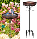Daoeny 35In Metal Bird Bath for Outside, Vintage Freestanding Birdbaths & Birdfeeder, Bird Baths Feeder Bowl for Outdoors Garden Patio Yard Lawn Decor, Upgraded 5-Pronged Base (Antique Bronze) by Daoeny