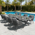 LayinSun 10 Pieces Outdoor Patio Dining Set, Aluminium Rectangular Dining Table and Wicker Rattan Chairs Set for Outside Backyard, Poolside by LayinSun