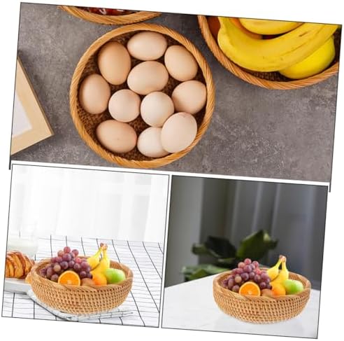 Rattan Woven Storage Basket for Kitchen Countertop Fruit Organizer - Image 3