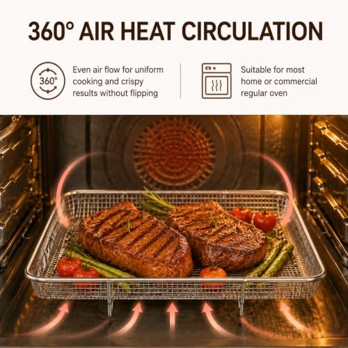 TeamFar 11.8 Inch Air Fryer Basket for Oven, Air Fryer Rack, 3 Pieces - Image 4