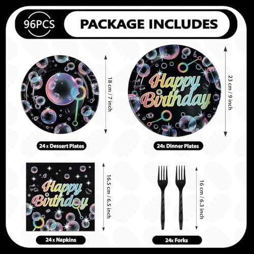 96Pcs Bubble Birthday Party Decorations, Serves 24 - Image 5