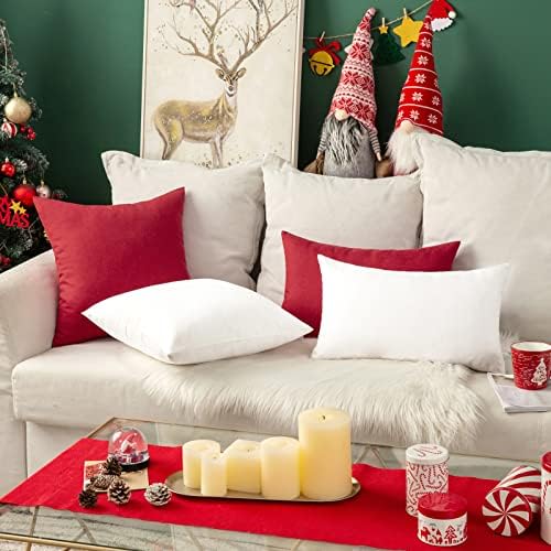 MIULEE Decorative Outdoor Pillow Covers Christmas Euro 22x22 Red - Image 7