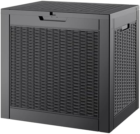 Outdoor Storage Waterproof Deck Box for Patio (35 Gallon, Black) by Unknown