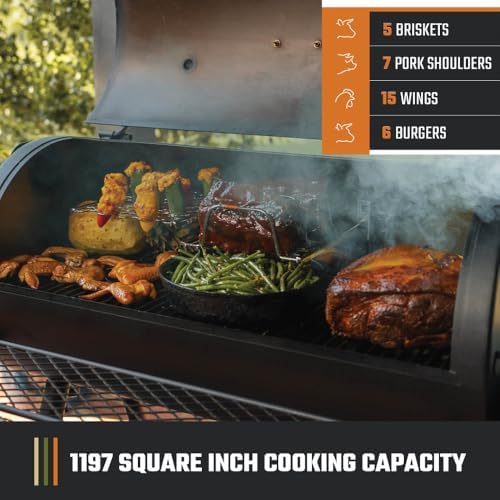 Oklahoma Joe's Highland Offset Reverse Flow Offset Charcoal Smoker and Grill With 1093 sq. in. Cooking Area in Black - Image 3