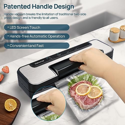 Vakumar Vacuum Sealer Machine, 80Kpa Food Vacuum Sealer Machine with Double Pump, Dry,/Moist, Pulse Mode, Handle Locked Design, LED Indicator Light & Cutter,12MM Widened Heating Strip - Image 2
