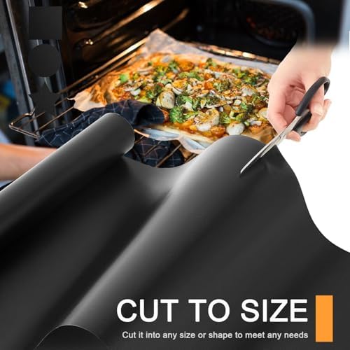 Oven Liners for Bottom of Oven - 5 Pack Large Heavy Duty Mats, 17”x25” Non-Stick Reusable Liner for Electric, Gas, Toaster Ovens, Grills - Kitchen Accessory to Keep Oven Clean (5, Black) - Image 4