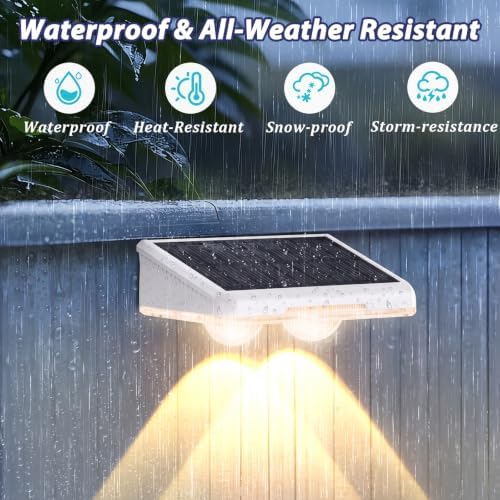 Brightever Solar Fence Lights Outdoor White 8-Pack, 3000K/5000K/6500K - Image 6