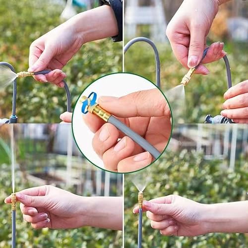 Drip Irrigation System, 82Ft 5/16 Inch Hose, 25 Adjustable Copper Nozzles, Automatic Atomizing Watering Kit for Greenhouse, Outdoor, Raised Bed, Lawn - Image 6