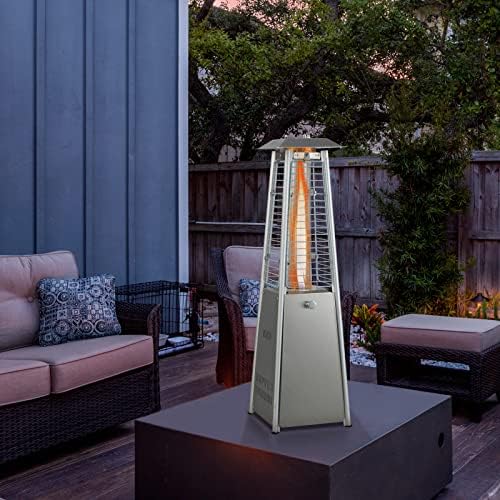 Tangkula 34" Pyramid Tabetop Propane Patio Heater, Silver by TANGKULA
